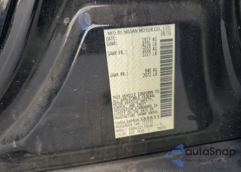 2016 Nissan Altima 2.5 S from USA, damaged, VIN 1N4AL3AP6GN388833